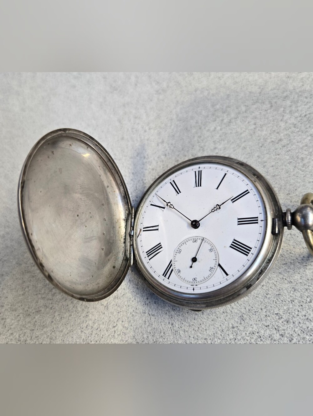Antique Silver Double Hunter Case Kerry wind Pocket Watch